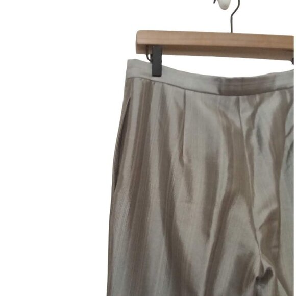 Nicola Silver Pin Striped Double Breasted 2 Piece Pants Suit Sz 10 - Picture 12 of 13